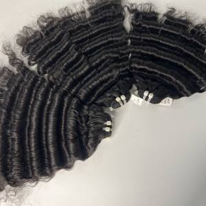 Double Drawn Customized Colors Deep Wave Bundle Raw Human <b>Hair</b> Virgin Remy Deep Wavy <b>Hair</b> <b>Extensions</b> - Product Image 5