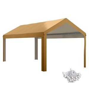 "2 Car <b>Canopy</b> Replacement 10x20ft Beige PVC Carport <b>Roof</b> UV Resistant for 84C 378V00 & 84C 206 Series" - Product Image 1