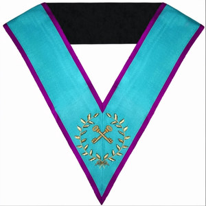 Treasurer Offcer <b>Collar</b> Memphis-Misraim Hand Embroidered Gold Bullion Regalia Blue Lodge Ceremonial <b>collar</b> - Product Image 1