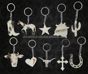 พวงกุญแจหนังวัวรูปทรงการออกแบบที่เป็นเอกลักษณ์พวงกุญแจผมแท้พวงกุญแจหนังแท้พวงกุญแจที่มีสไตล์พวงกุญแจมาใหม่หรูหรา - Product Image 3