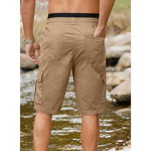 Pantalones Cortos Cargo Negros para Hombre, de Secado Rápido, de Algodón, para Golf al Aire Libre, Casuales de Verano, con Bolsillos y Cintura con Cordón - Product Image 6