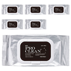 Lingettes nettoyantes douces Tony Moly Pro Clean, 50 lingettes emballées individuellement, format voyage, démaquillant, lot de 6 - Product Image 1