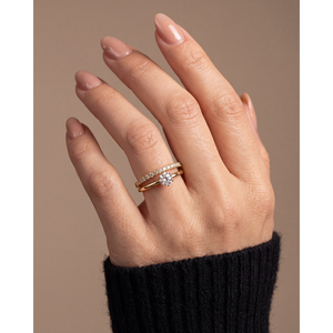 Ely Anti-Tarnish Stainless Steel 18K Gold Plated Zircon Bridal Ring Set-Indian Ethnic Wedding Jewelry - Product Image 1