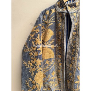 Unisex <b>Women's</b> Party Wear Two Side Handmade Boho <b>Velvet</b> Quilted Floral Embroidery <b>Women's</b> Winter Inside Cotton Lining <b>Jacket</b> - Product Image 5
