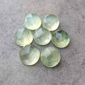 Prehnita Natural, Forma Redonda, Corte Checker, Calidad Cabujón, Calibrada, Gema Suelta para Joyería - Product Image 1