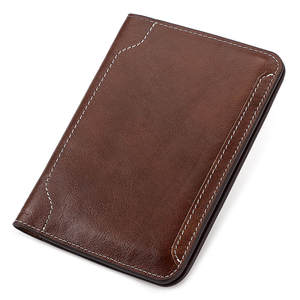 Multifunctional Trendy RFID Blocking Cow Leather Passport <b>Wallet</b> & ID <b>Holder</b> Protective Case with Zipper Closure for Travel - Product Image 1