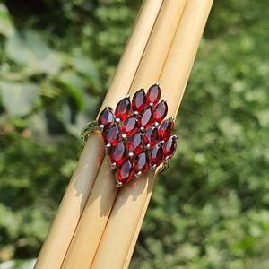 แหวนเงินแท้ประดับโรสโกลด์925สเตอริงสำหรับผู้หญิงแหวนหมั้นเพชรประดับพลอยอเมทิสต์แหวนตั้งหินหลายแบบ - Product Image 3