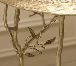 Rustic Metal Side <b>Table</b> Round Branch Design Antique Finish Living Room Furniture Durable Home Decor - Product Image 2