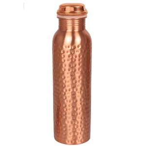 Botella de Hidratación de Cobre Puro Martillado a Mano con Logotipo Personalizado, Tapa de Rosca a Prueba de Fugas, Botella Metálica para Bebidas - Product Image 1