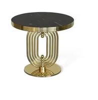 Table basse moderne en aluminium, table de salon design pour maisons de luxe, restaurants, cafés et collections de meubles contemporains