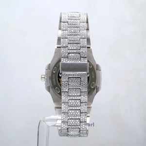 RUDRA JEWELS WATCHES นาฬิกาสแตนเลสสตีลสุดหรู โมอิสซาไนต์ กลไกจักรกล สปอร์ต สง่างาม วินเทจ คริสตัลทรงสี่เหลี่ยม - Product Image 5