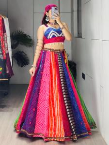 Designer Multicolour With Lace And Artificial Kodi Work And <b>Paper</b> <b>Mirror</b> Work Navratri Special Lehenga Choli Ready To Wear Set - Product Image 5