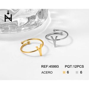 ANILLO-Y Anillo de Moda con Letra Y en Acero Inoxidable - Product Image 1