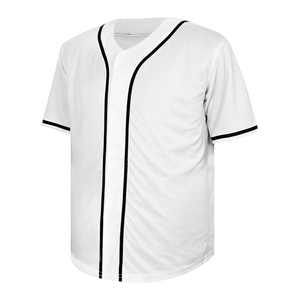 Camiseta de Béisbol Clásica Blanca con Ribete Negro, Cierre de Botones, Ropa Deportiva de Secado Rápido - Product Image 2