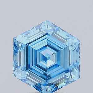 Diamante hexagonal de color azul vibrante, certificado por IGI, cultivado en laboratorio, de 1 a 5 quilates, suelto, CVD, pulido a mano, para la fabricación de joyas. - Product Image 1