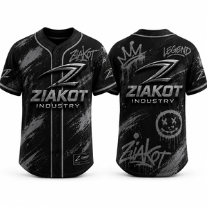 เสื้อเบสบอลผู้ชาย ZIAKOT สีดำ แขนสั้น ทรงปกติ ระบายความชื้นได้ดี ชุดกีฬา - Product Image 1
