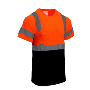 เสื้อยืดทำงานแบบมีแถบสะท้อนแสงสำหรับงานก่อสร้าง ยี่ห้อ Clush Industries ผลิตจากโพลีเอสเตอร์/คอตตอน ระบายอากาศได้ดี  แบบยูนิเซ็กซ์  รับสกรีนลายด้วยความร้อน - Product Image 2
