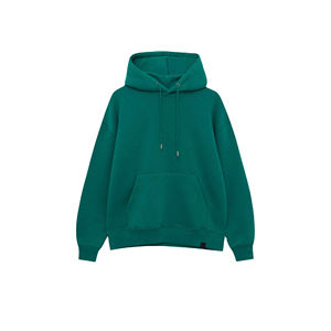 Sweat-shirt à capuche vert émeraude pour homme, coupe ample, en molleton de coton, décontracté, avec poche avant, pour l'automne - Product Image 4