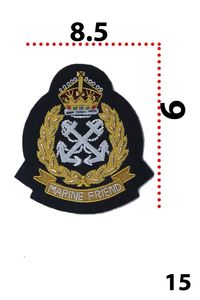 Handcrafted Bullion <b>Wire</b> Embroidered Blazer Badge Gold Thread Anchor Crest Patch/Badge - Product Image 2