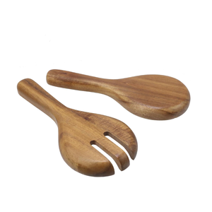 High Quality Large Acacia Wooden Salad Server <b>Spoon</b> <b>and</b> <b>Fork</b> <b>Set</b> for Salad Wholesale Kitchen Cooking Utensils from Vietnam - Product Image 2