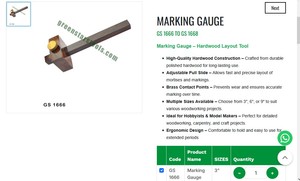 Marking Gauge Hardwood Adjustable Brass Contact Woodworking Layout <b>Tool</b> <b>Precision</b> Hand <b>Tool</b> |Item No GS-1666 - Product Image 3