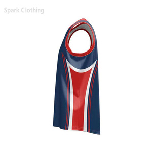 Ropa Spark Personalizada, Sin Mangas, con Bloques de Color Rojo, Blanco y Azul, de Poliéster, Unisex, para Adultos, para Todas las Estaciones, de Secado Rápido, con Capucha - Product Image 5