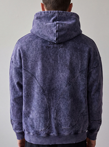 Sudadera con Capucha Personalizada con Efecto Ácido, Oversize, de Algodón Grueso, con Bolsillo Canguro, Estilo Urbano, Unisex - Product Image 3