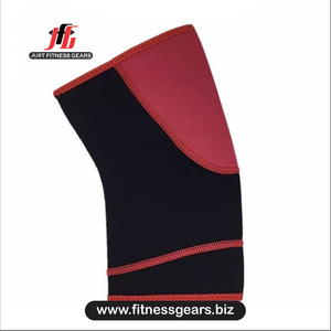 Genouillère en néoprène noir avec bordure rouge, à enfiler, compression, soutien, respirante, protection universelle unisexe toutes saisons - Product Image 6