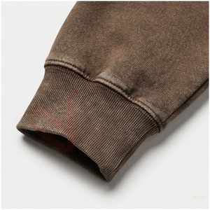 Ensemble de sweat-shirts à capuche unisexe marron, manches longues, couleur unie, vêtements décontractés, respirant, 100% coton, poids moyen, coupe régulière, pour l'automne - Product Image 6