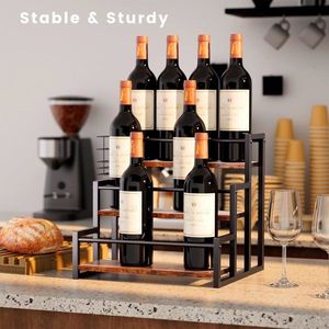Portabottiglie a 3 Livelli per 12 Bottiglie, Organizzatore per Sciroppi di Caffè con Scaffale Bar per Uso in Cucina - Product Image 1