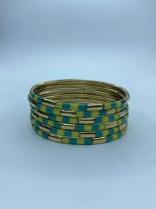 Unique Resin and Brass <b>Bangle</b> with Elephant and Camel Inlay - Ethnic <b>Indian</b> Animal Motif Inlaid Jewelry Handcrafted Mosaic Style - Product Image 4