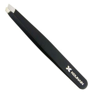 Professional Slanted Tip Eyebrow Tweezers with High-Precision Stainless Steel Construction for Grooming and Hair <b>Removal</b> - Product Image 1