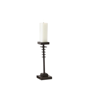 Candelabro Decorativo de Metal para Decoración del Hogar, Portavelas de Pilar Decorativo de la Mejor Calidad, Aluminio Fundido Negro, Hecho a Mano y Personalizado - Product Image 2