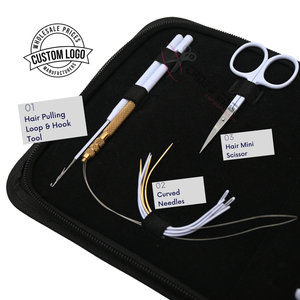 Hair <b>Extension</b> Tools Kit with <b>Bead</b> Closing Plier U-Tip Removal Plier Microlink Pulling Hook Set Precision Hair Accessories - Product Image 3
