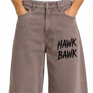 Pantalones Anchos para Hombre, Estilo Casual, Talla Grande, Jeans de Algodón con Logotipo Estampado en la Pierna Derecha, Lavado Regular - Product Image 4