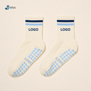 <b>Custom</b> Pilates <b>Grip</b> <b>Socks</b> Striped Letter design Cotton Anti-Slip Heart <b>Grip</b> Daily Wear Multi color Women Ankle <b>Socks</b> - Product Image 2
