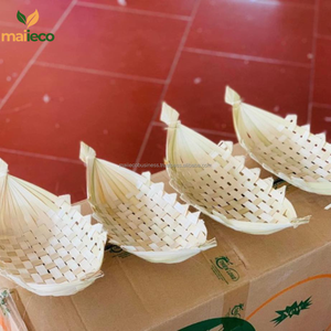 ถาดเสิร์ฟไม้ไผ่ธรรมชาติจานแบนแบบแฮนด์เมดสำหรับขนมซูชิและงานฝีมือจากไม้ไผ่ในชีวิตประจำวัน - Product Image 3