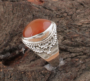 925 Sterling <b>Silver</b> Bezel Setting Red Onyx Handmade Classic <b>Boho</b> Dainty Solitaire <b>Ring</b> Certified Women's Wedding - Product Image 2