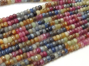 Nouvelle arrivée 16 pouces brin saphir multi-ombré facettes Rondelle perle pierre naturelle pour la fabrication de bijoux PMEGEMSBEADS PME-B6 - Product Image 4