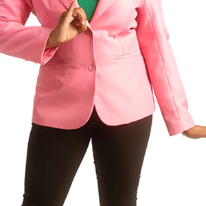 Nouvel Arrivage – Blazer Décontracté Rose Léger pour Femme, Tenue de Sororité Grecque, Logo Personnalisé Brodé, Fabricant OEM - Product Image 5