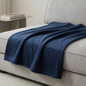 Custom Woven Jacquard Flannel Throw Blankets Hotel Bulk Wholesale Luxury Decorative Patterned Blankets for Lobby <b>Sofa</b> - Product Image 1