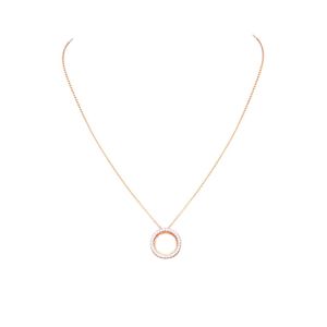 Collier pendentif de luxe en or rose 14 carats avec triple grappe de diamants marquise et halo, certifié IGI, bijoux fins délicats pour femme, anniversaire - Product Image 2