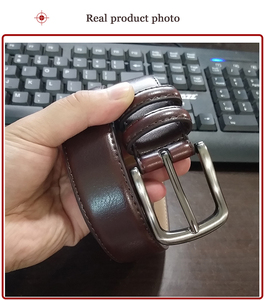 Cinturón Formal Trenzado de Cuero Vacuno Genuino para Hombre con Hebilla de Aleación Ajustable de 3.5cm de Ancho y 105cm de Largo - Product Image 2