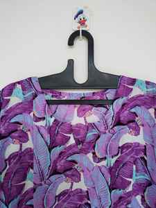 ชุดเดรสคาฟทันสีม่วงลายใบไม้ งานแฮนด์เมดจากอินเดีย สไตล์โบฮีเมียน แฟชั่นผู้หญิง ผ้าฝ้ายออร์แกนิค เหมาะสำหรับใส่ในฤดูร้อน - Product Image 2