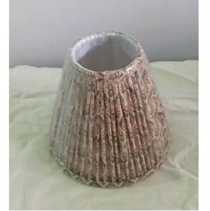 High Demand <b>Modern</b> Cone Shape Linen Fabric <b>Lamp</b> <b>Shade</b> Pleated Gathered Ikat Pattern Indoor Table Use Handmade Dimmable E27 - Product Image 1