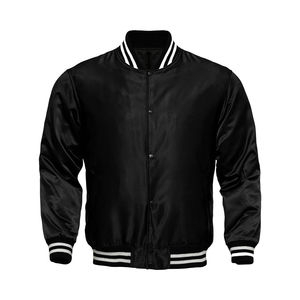 Full Customized Embossed Canvas Stand Collar Patches Black Letterman <b>Varsity</b> <b>Jackets</b> Low MOQ Sports <b>Bomber</b> <b>Jackets</b> - Product Image 4