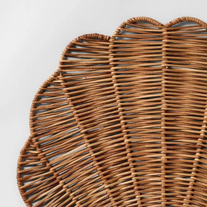 Salvamanteles Hecho a Mano con Forma de Concha de Bambú, Estilo Bohemio, Diseño Tejido a Mano para Decoración del Hogar - Product Image 3