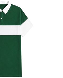 Customized Green And <b>White</b> Men <b>Polo</b> Shirt Short Sleeve Casual Golf T Shirt Breathable Summer Color Block Premium Quality Top - Product Image 4