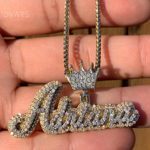Colgante de Letra Personalizada de Moissanita, Plata 925, Estilo Hip Hop, Letras con Incrustaciones, Placa con Nombre Personalizada, Joyería de Moda de Lujo Chapada en Oro de 18K - Product Image 3