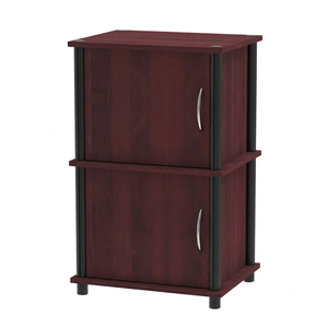 Modern 1943 Multi Use Living Room <b>Storage</b> Cabinet Wood Double Single Door <b>Sideboard</b> Compact Accent Mahogany Oak Organizer - Product Image 2